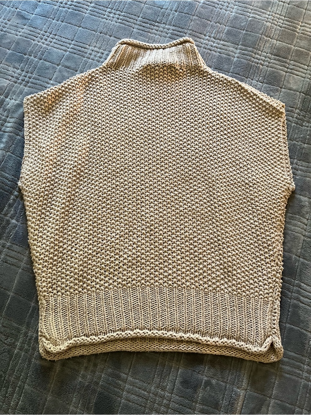 Sleeveless Turtleneck Knit Vest in Beige - Picture 2 of 3